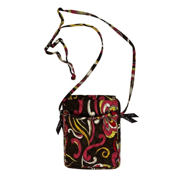 Vera Bradley Puccini Crossbody Bag Purse Brown Pink - Picture 2 of 9
